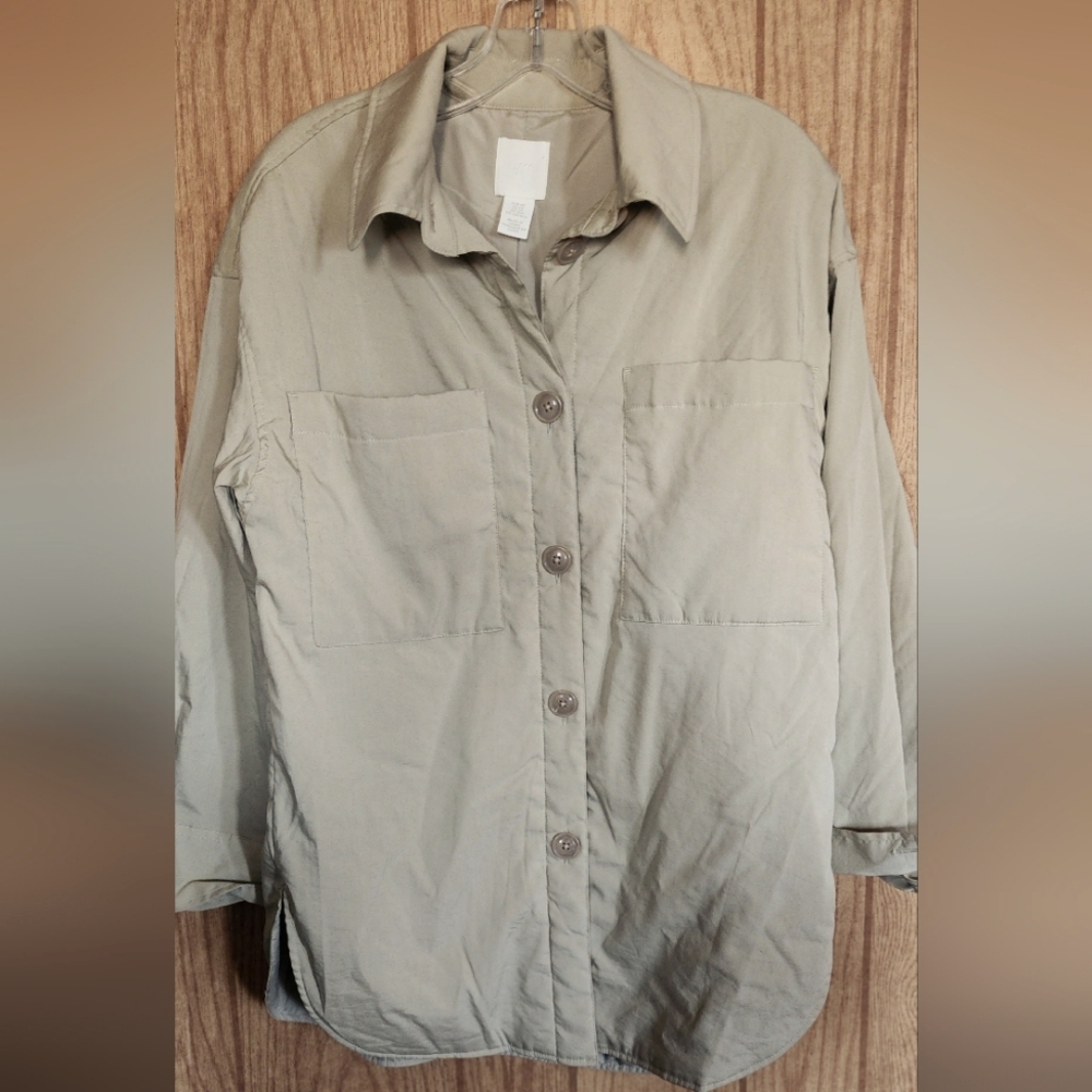 H&M Khaki XS quilt material jacket like new